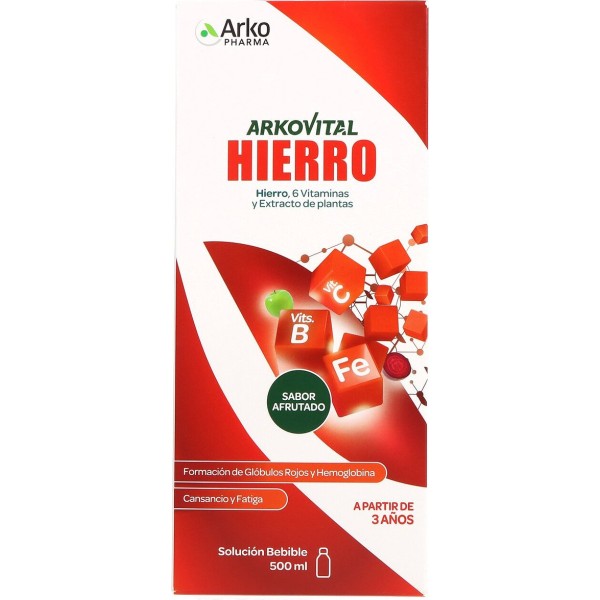 Arkovital Hierro Jarabe con 6 Vitaminas Sabor Afrutado 500ml